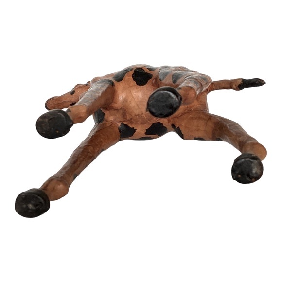 Leather Wrapped Giraffe Figurine Handmade And Painted With Glass Eyes VTG EUC - Picture 15 of 16